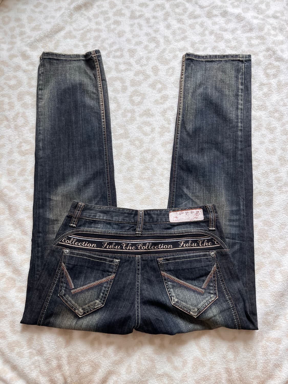 FUBU Gold lettering washed denim 상품이미지1