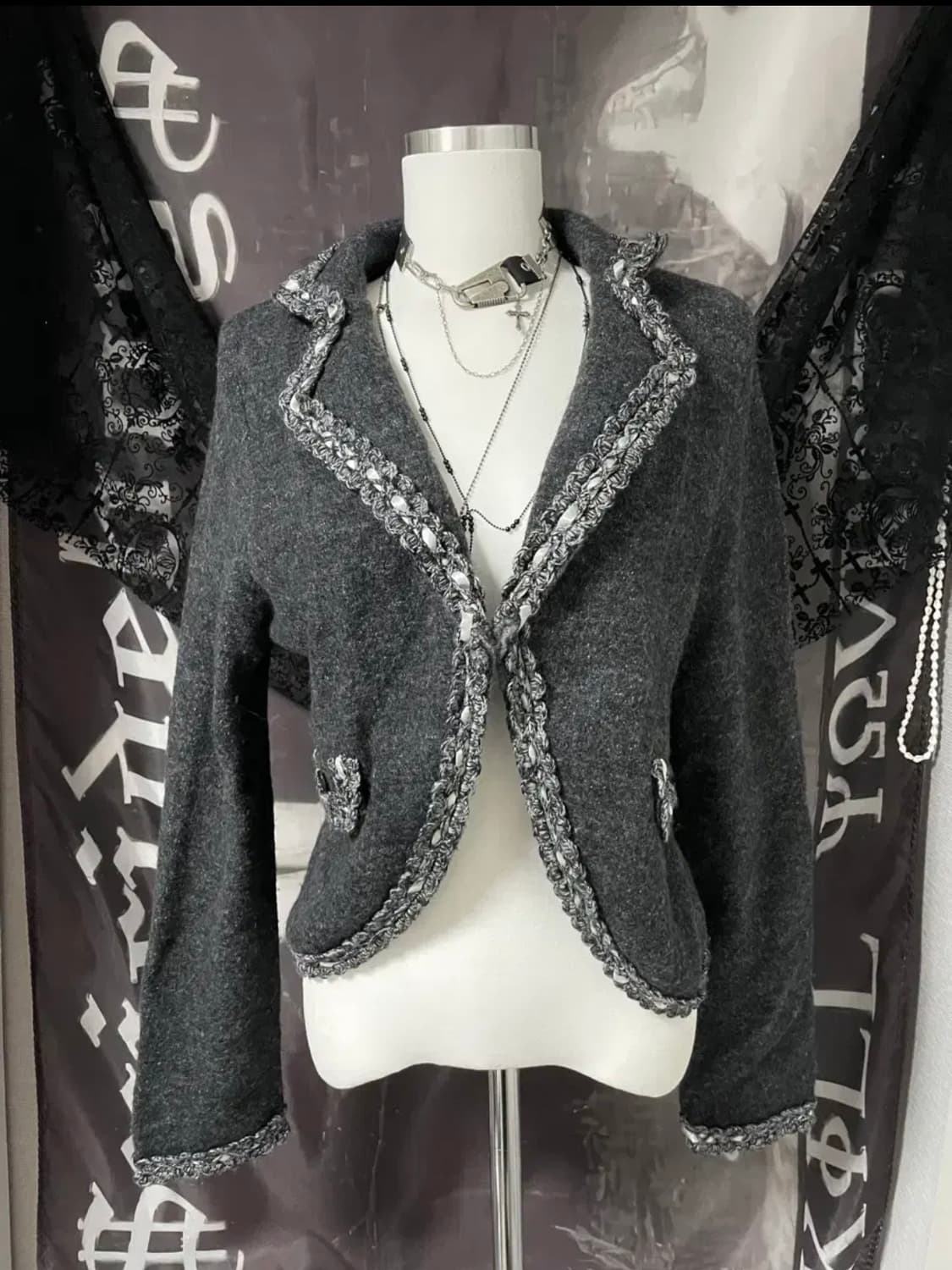 Jpn 트위드st 울니트자켓가디건 일본빈티지오네갸루리즈리사히피니혼진핀터깔 상품이미지2