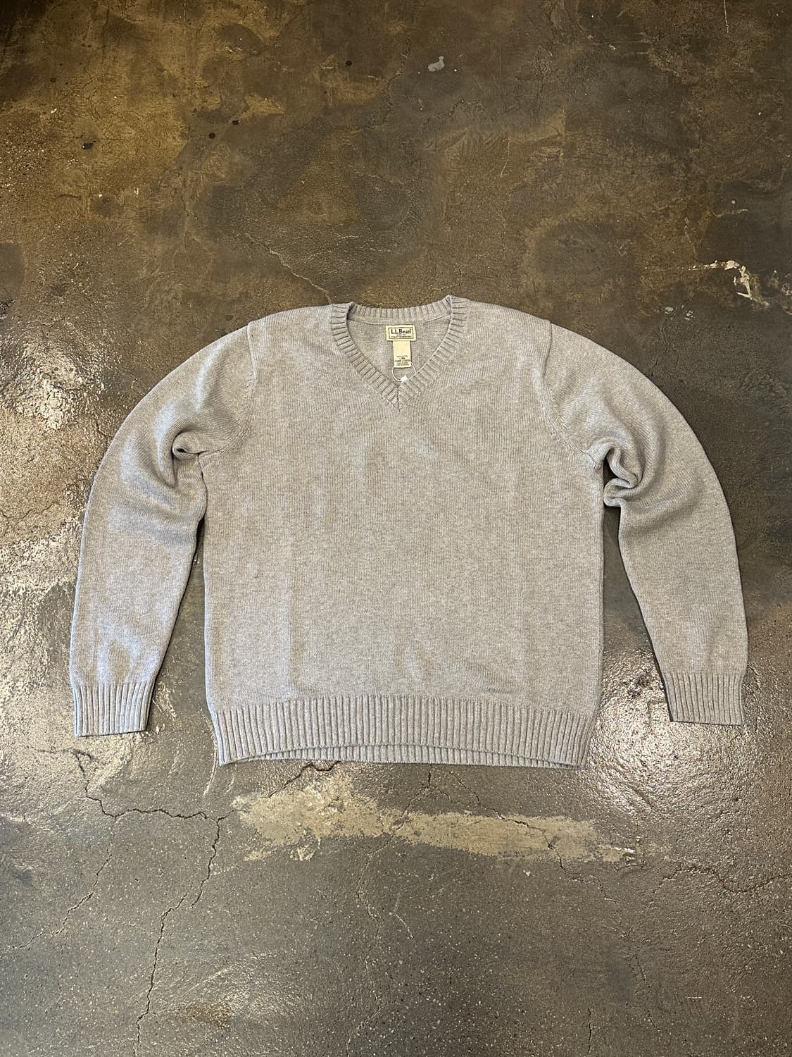 L.L.Bean 엘엘빈 브이넥 그레이 니트 L 상품이미지1