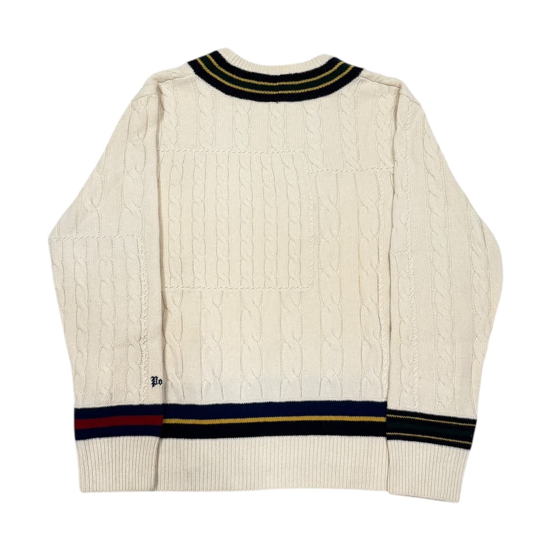 폴로 랄프로렌 믹스드 크리켓 캐시미어 울 브이넥 니트 아이보리 2XL 상품이미지3