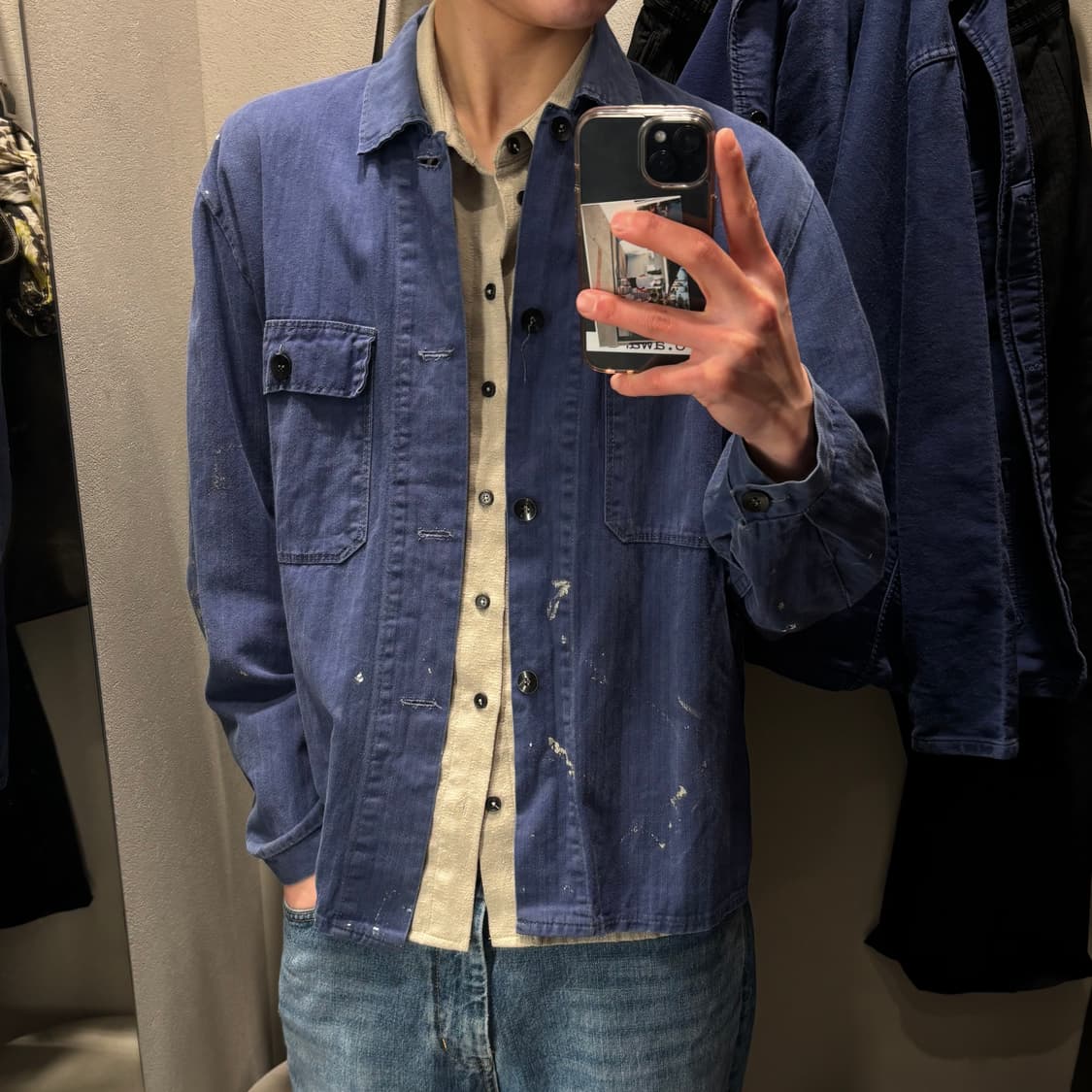 90s herringbone twill french work jacket 상품이미지1