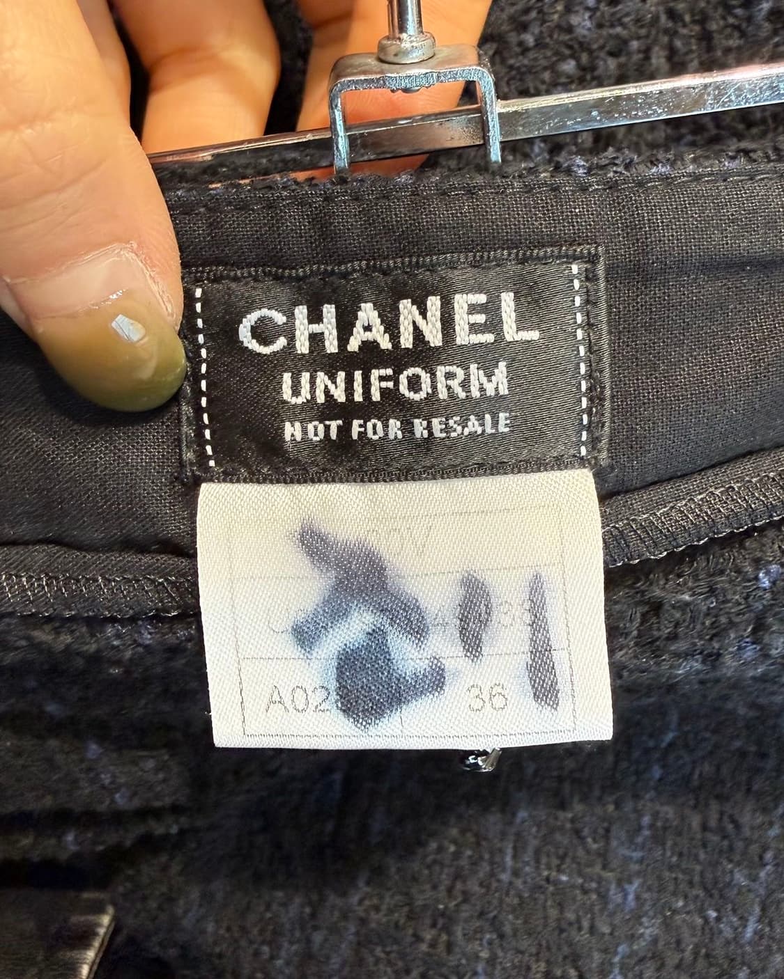 샤넬 유니폼 블랙 체크 트위드 팬츠  상품이미지9