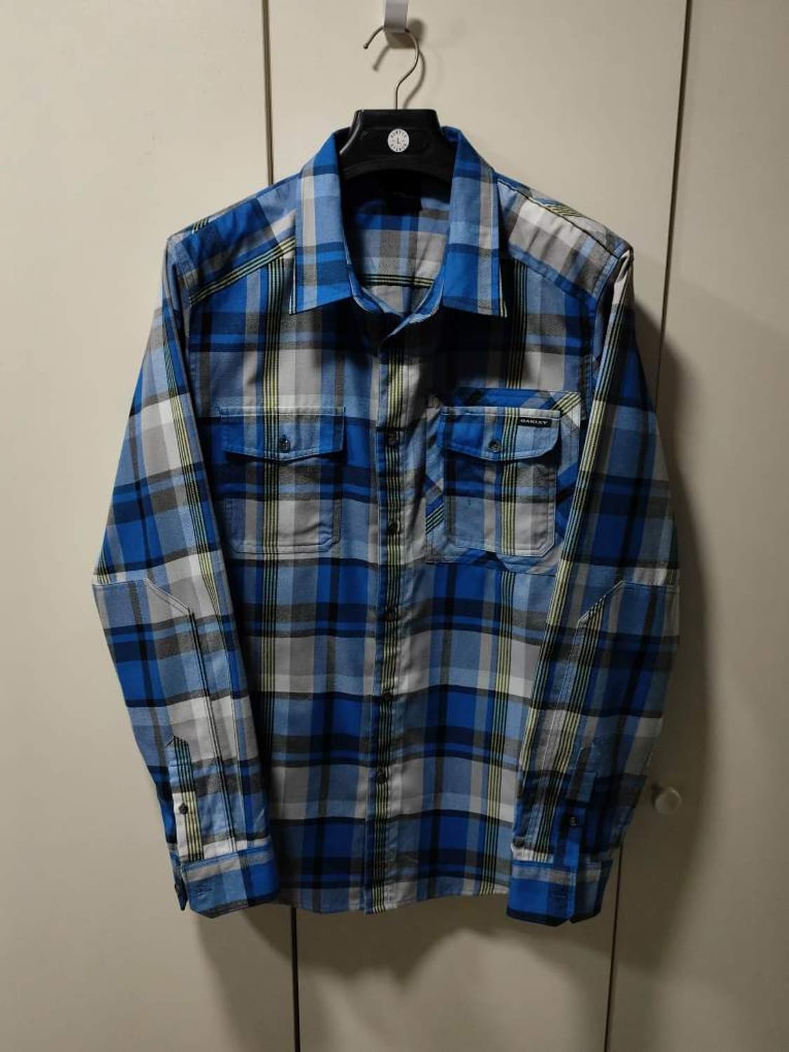 L 오클리 THERMO GAUGE 블루 체크 긴팔 셔츠 상품이미지1