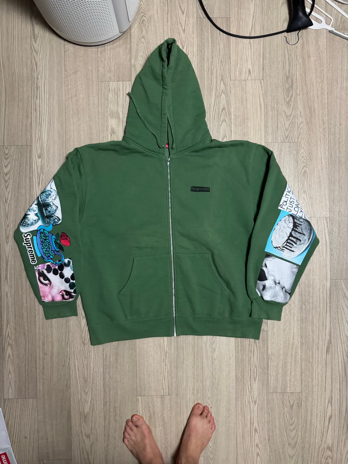 슈프림 스프레드 집업 후드 더스티 그린 24SS 상품이미지2