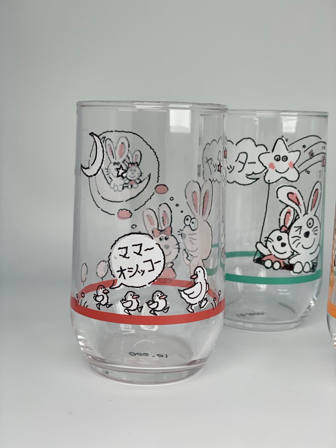 빈티지 아델리아 글라스 토끼 드로잉 유리컵 5p 세트  상품이미지3