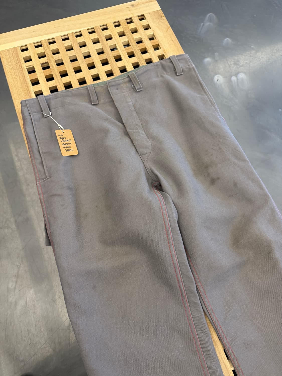 OLD EURO GREY RED STITCH 빈티지 프렌치워크팬츠 상품이미지5