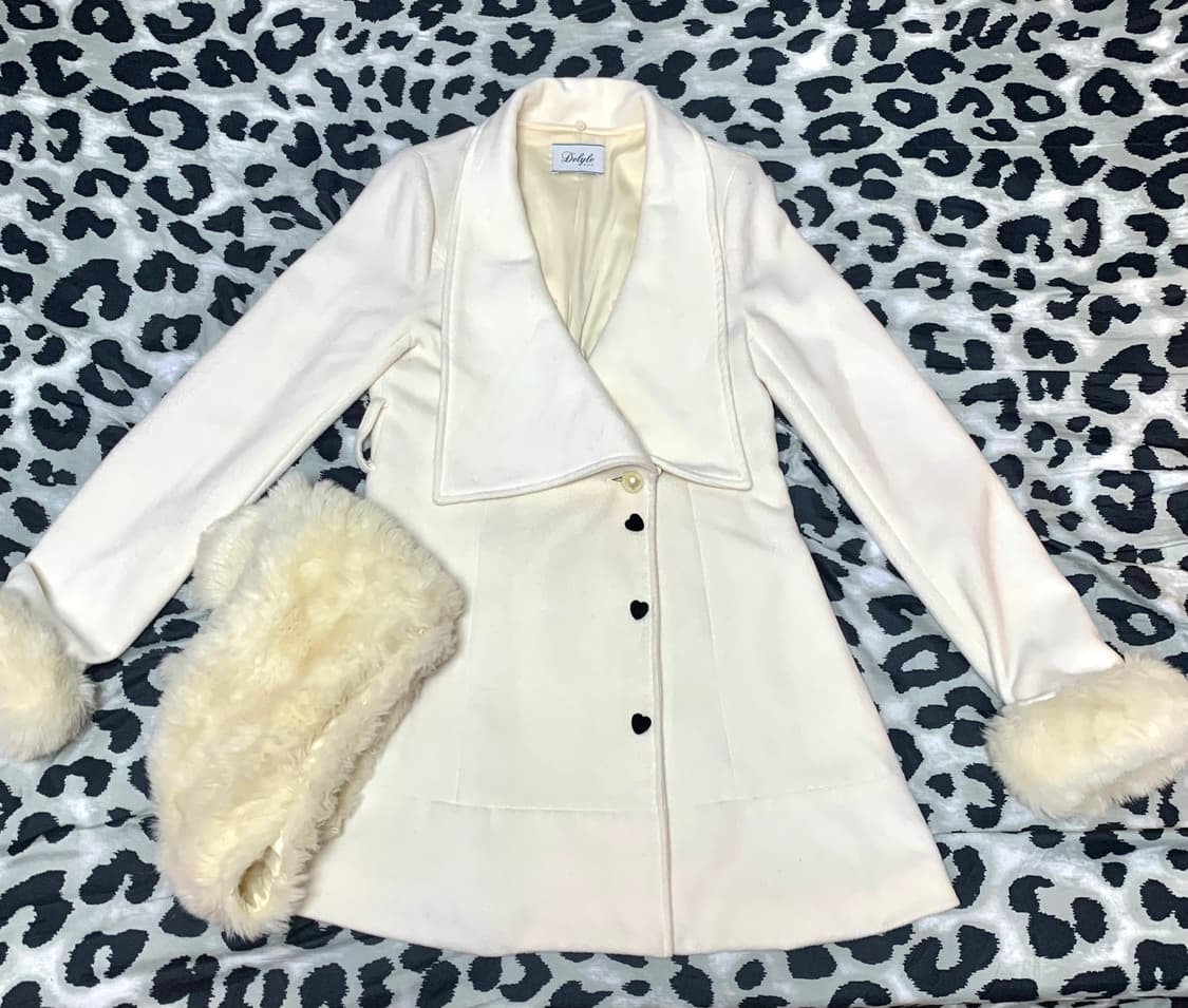 Delyle noir 달천깔 갸루 로걀 히메갸루 라떼갸루 퍼 코트 상품이미지1