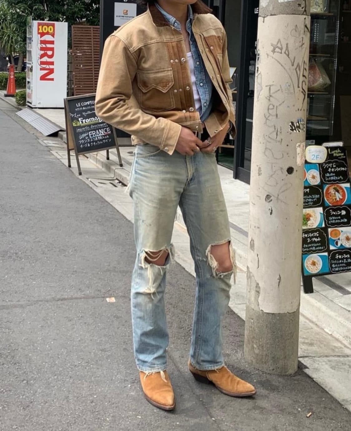 90’s USA Made 러프아웃 스웨이드 카우보이 웨스턴 부츠 상품이미지10