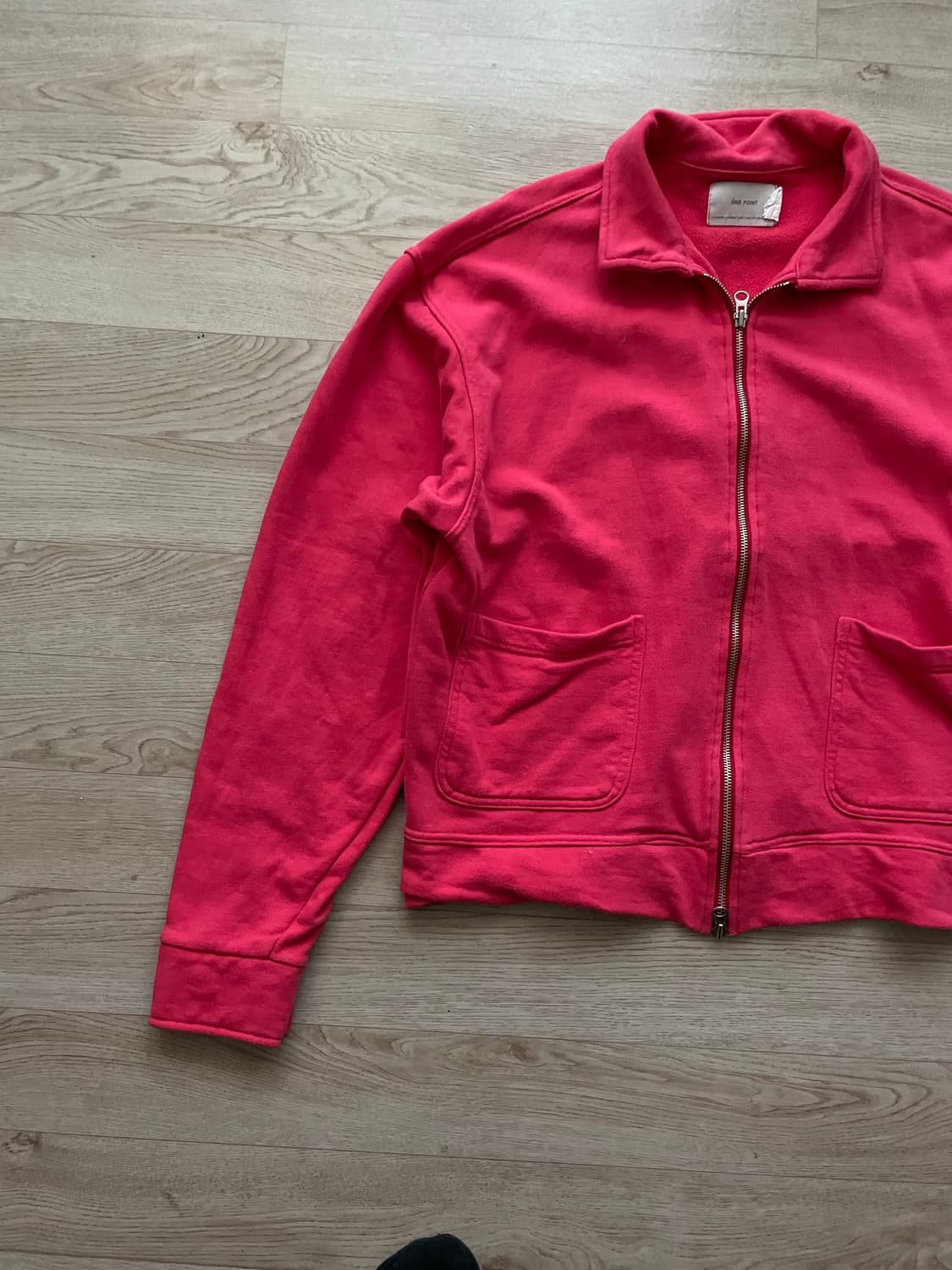 보세 핑크 삼단쭈리 크롭집업 스웨트 상품이미지5