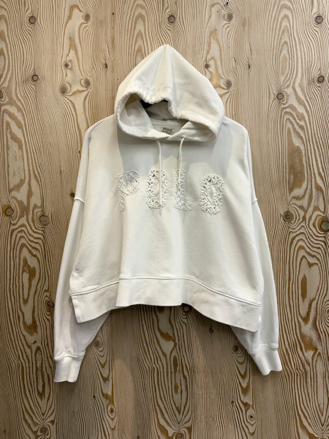 폴로 랄프로렌 니트로고 크롭 후드티 상품이미지1