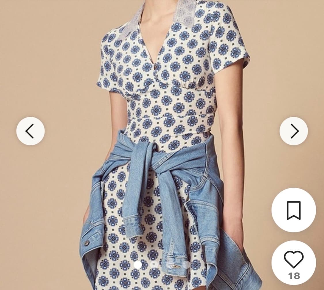 산드로 실크 100% 미니 원피스 55 상품이미지2