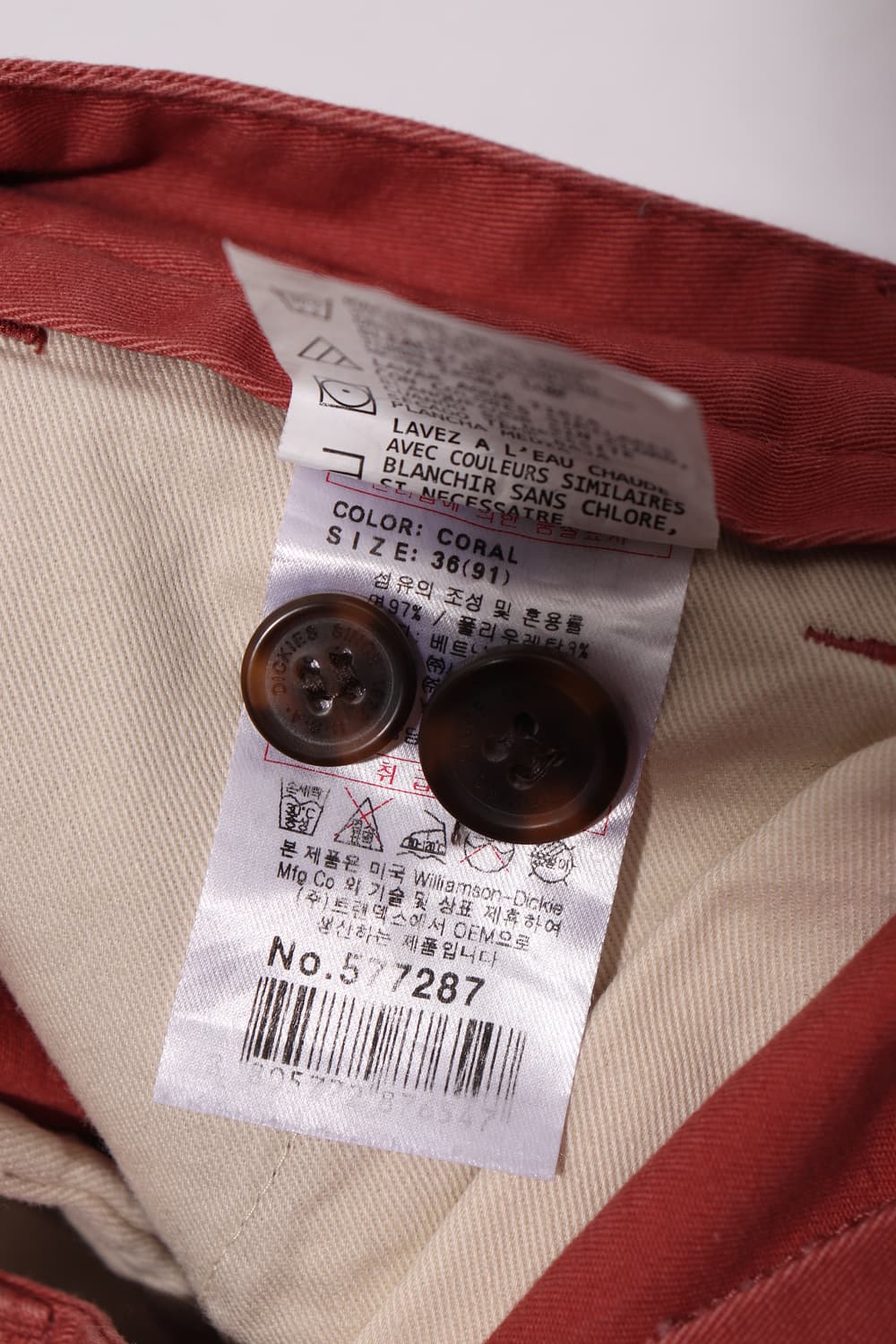 DICKIES 코튼 워크 치노 팬츠 size 36 상품이미지5