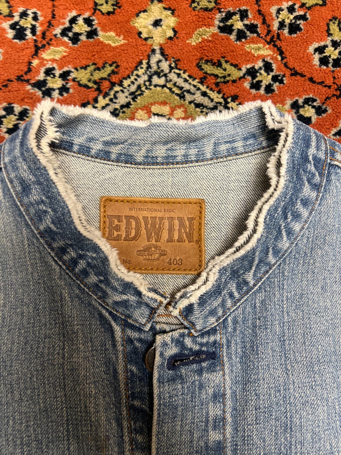 [XL] 에드윈 차이나 카라 연청 데님 자켓 상품이미지4