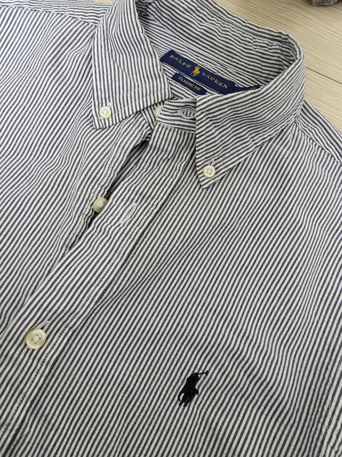 폴로 시어서커 스트라이프 셔츠 클래식 M 상품이미지2