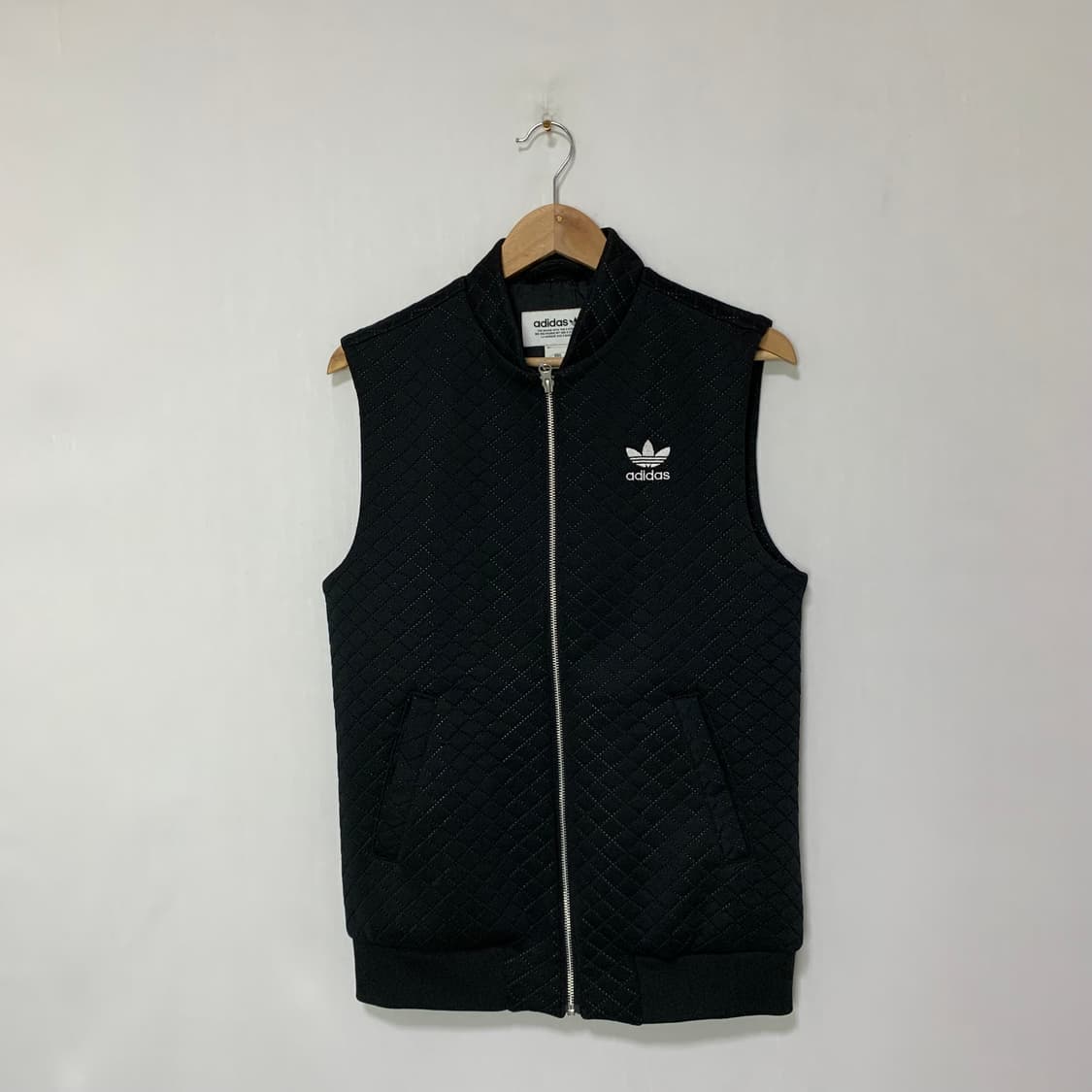 아디다스 블랙 퀼팅 져지 베스트 조끼 집업 빈티지 85 사이즈 상품이미지1
