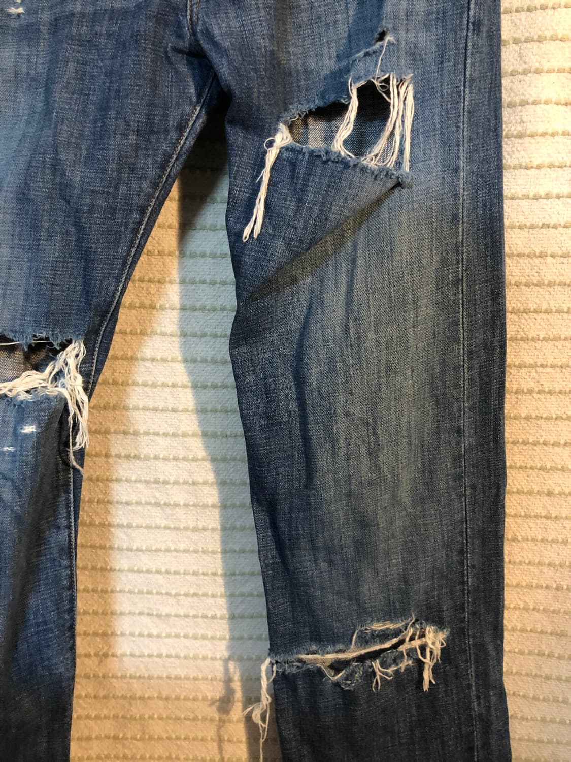 리바이스 501 중청 데님 데미지진 찢청 33x32 상품이미지6