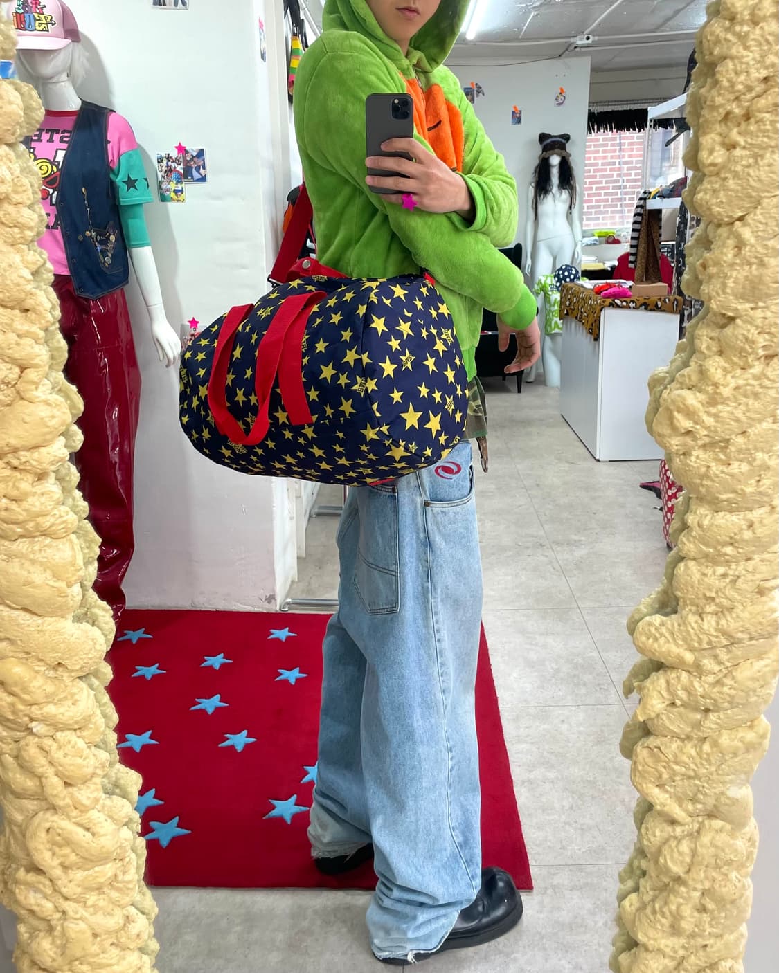 Yellow Star Navy Boston Bag 상품이미지9