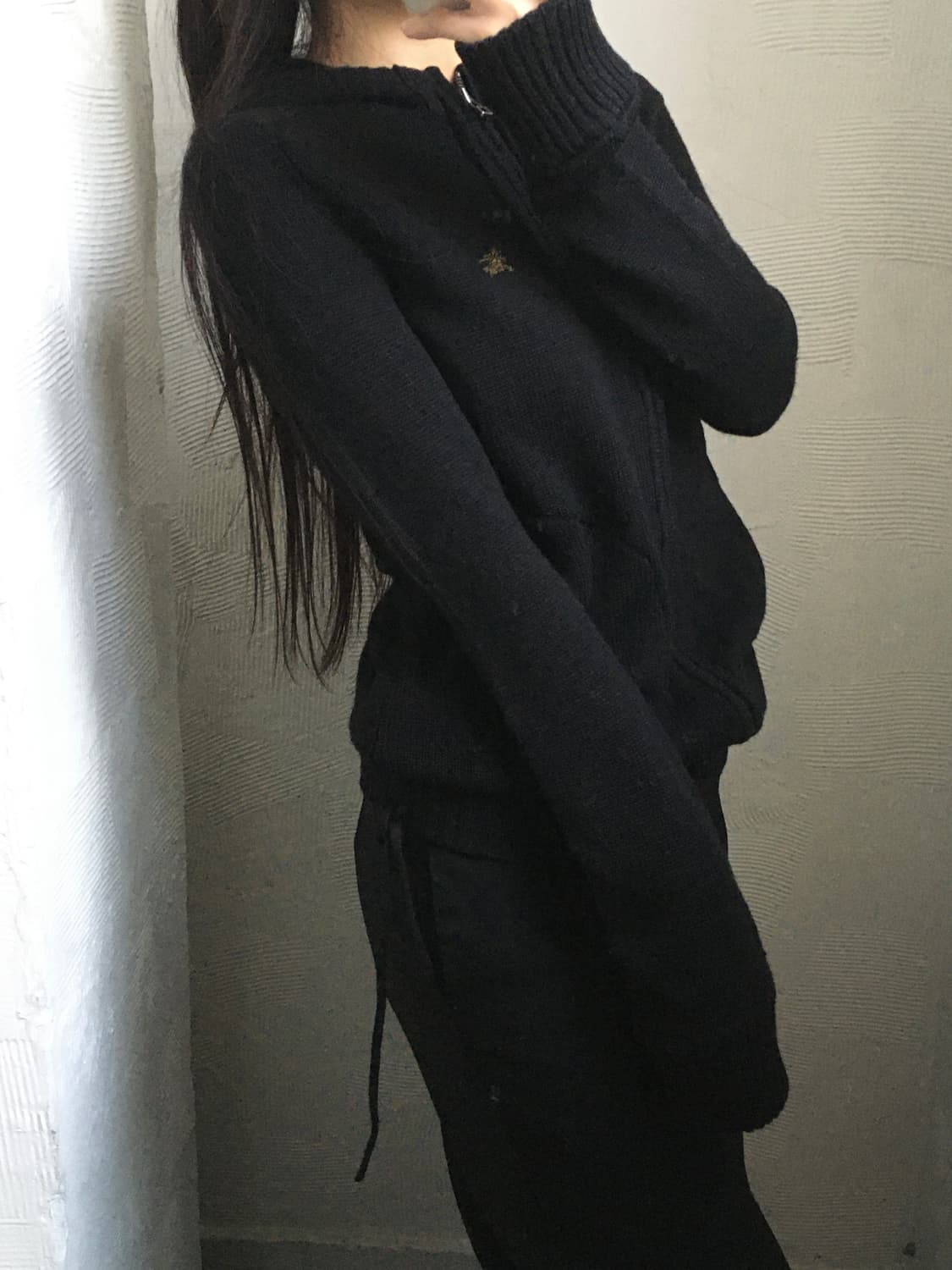 Burberry 버버리 블루라벨 블랙 울 후드집업 상품이미지2