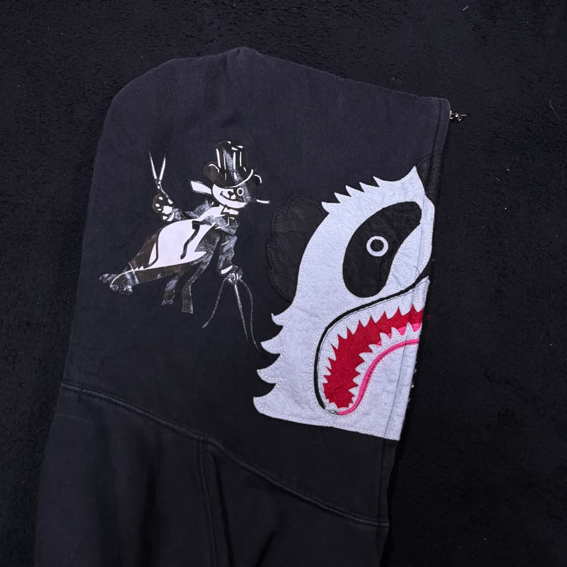 M 베이프 BAPE 흑계 판다 샤크 후드집업 상품이미지4