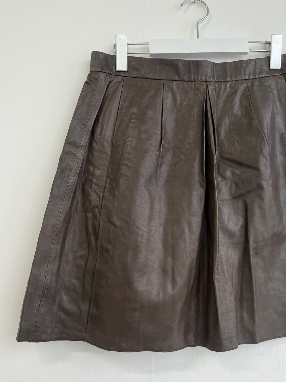 Vince 브라운 가죽 스커트 상품이미지2