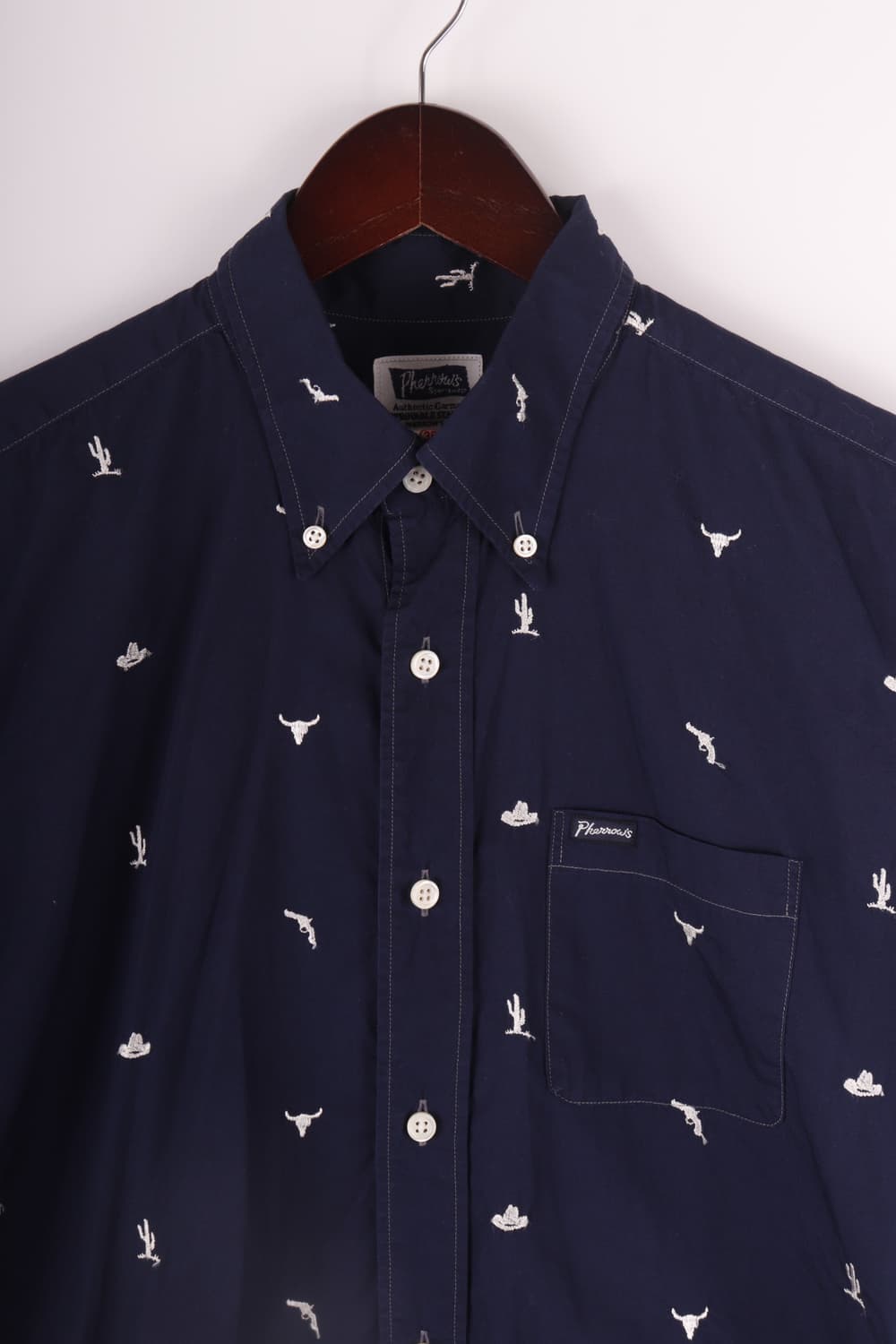 Pherrow’s pattern navy shirts 상품이미지2