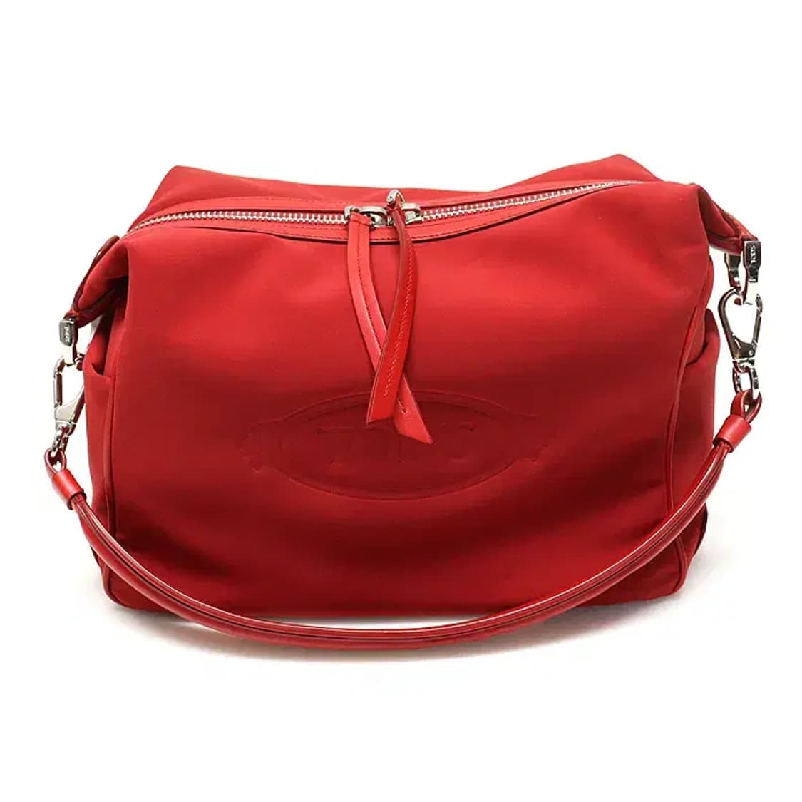 토즈 알버 엘바즈 X 토즈 콜라보 레드 네오프렌 페블 미디움 호보 숄더백 상품이미지1