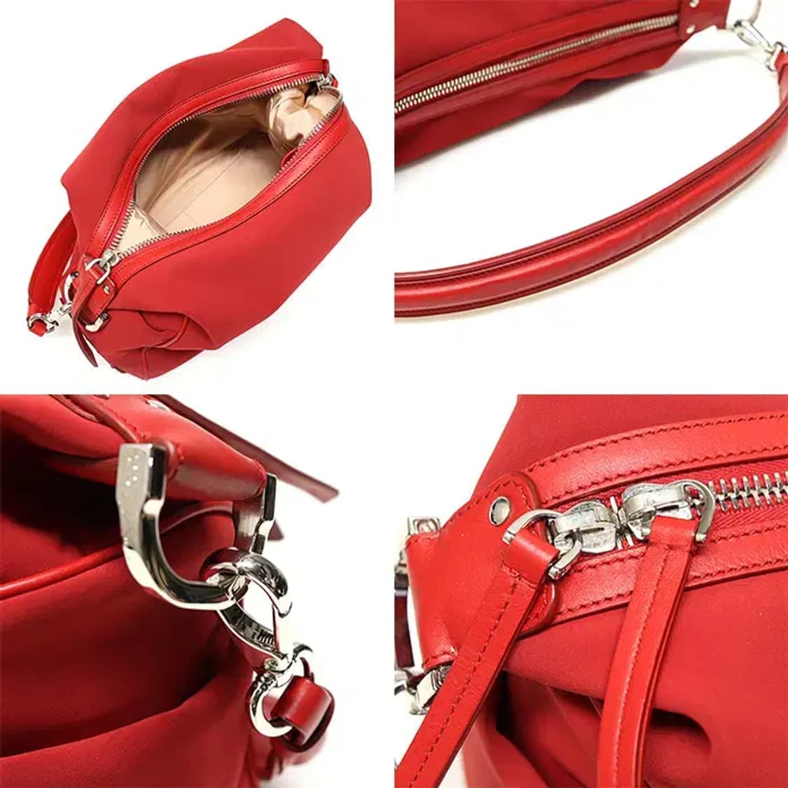 토즈 알버 엘바즈 X 토즈 콜라보 레드 네오프렌 페블 미디움 호보 숄더백 상품이미지6