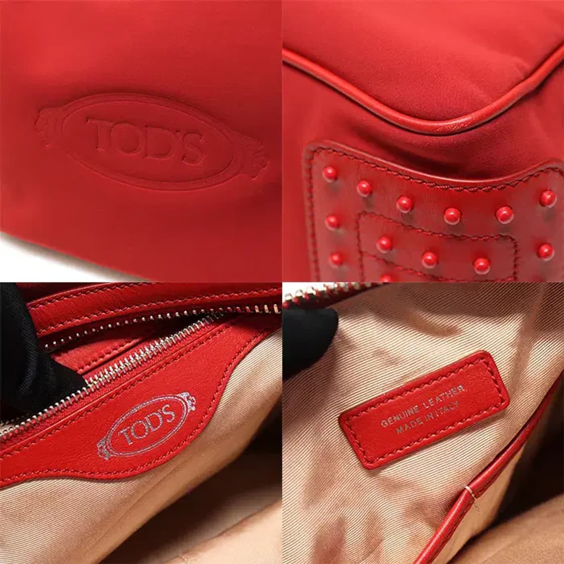 토즈 알버 엘바즈 X 토즈 콜라보 레드 네오프렌 페블 미디움 호보 숄더백 상품이미지7