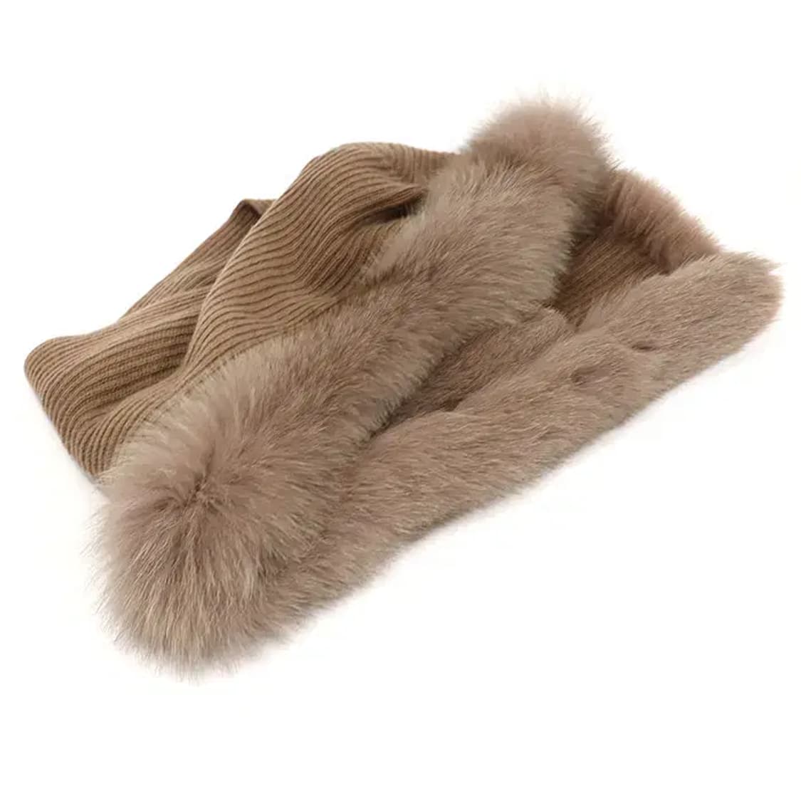 디올 캐시미어 폭스 퍼 브라운 후드 숄 머플러 CO37654CD 상품이미지5