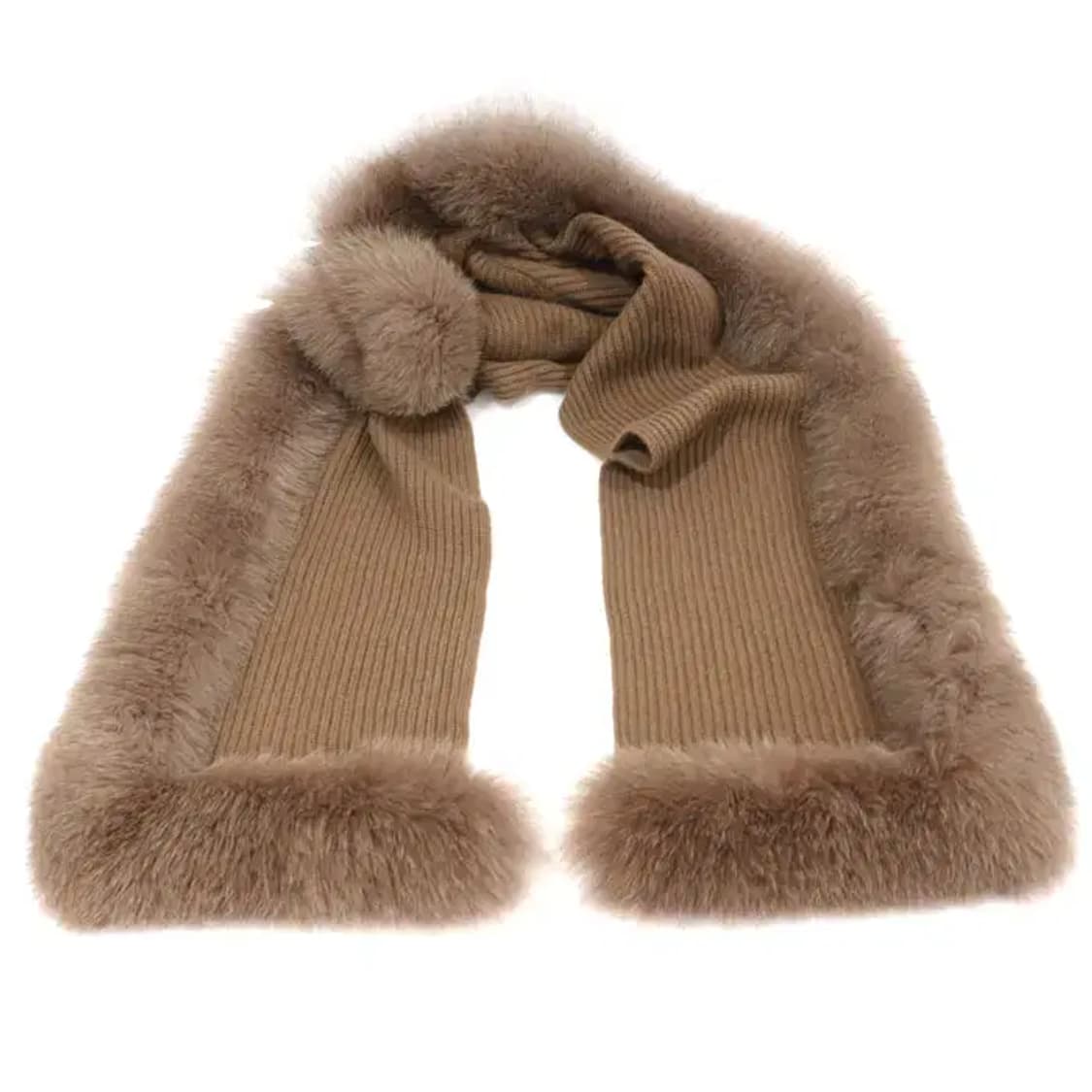 디올 캐시미어 폭스 퍼 브라운 후드 숄 머플러 CO37654CD 상품이미지6