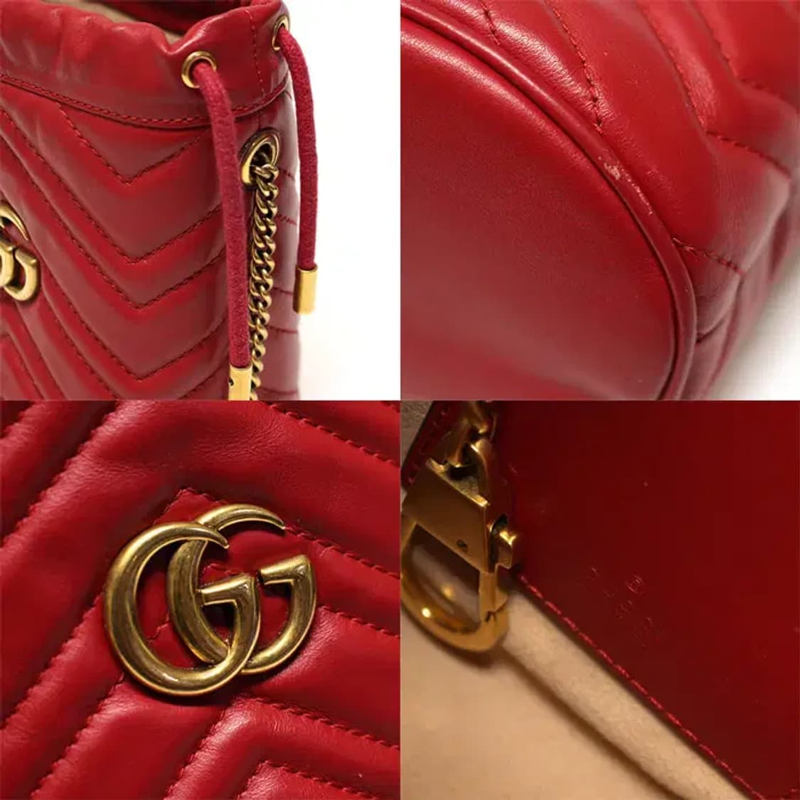 구찌 575163 마틀라세 쉐브론 마몽 미니 버킷 숄더백 13263GU 상품이미지7