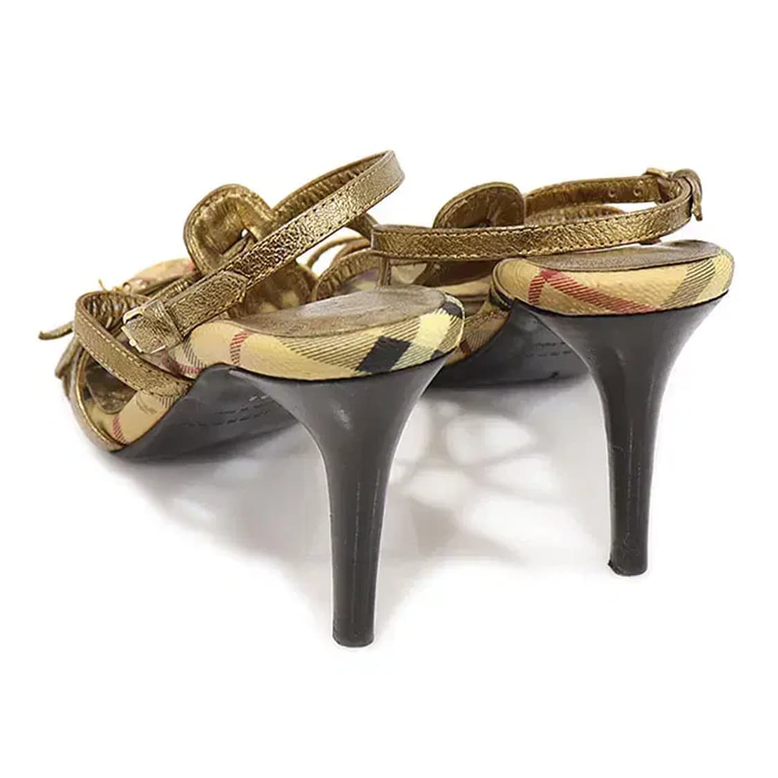 버버리 헤이마켓 체크 스트랩 힐 여성 샌들 CO65055BU 상품이미지4