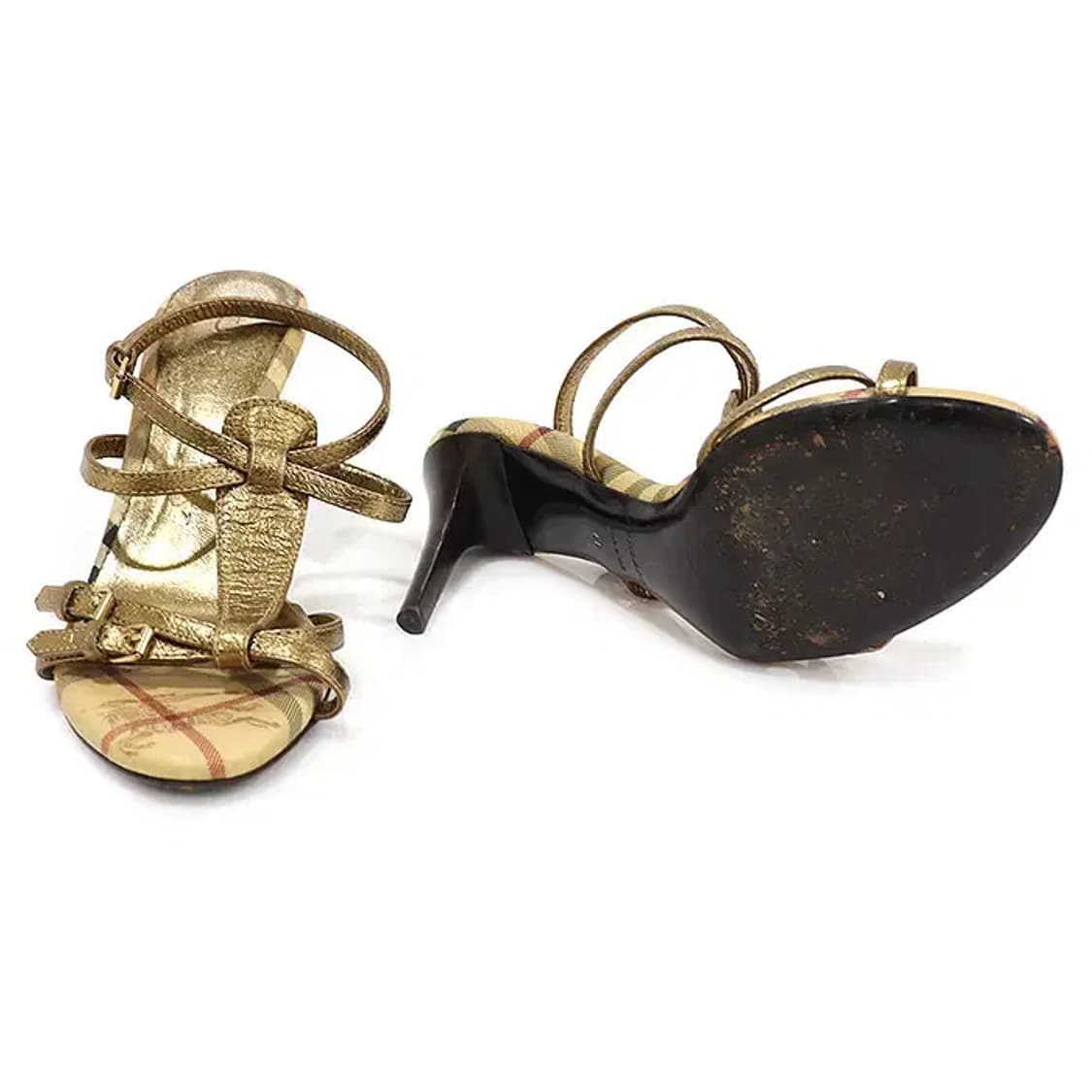 버버리 헤이마켓 체크 스트랩 힐 여성 샌들 CO65055BU 상품이미지5