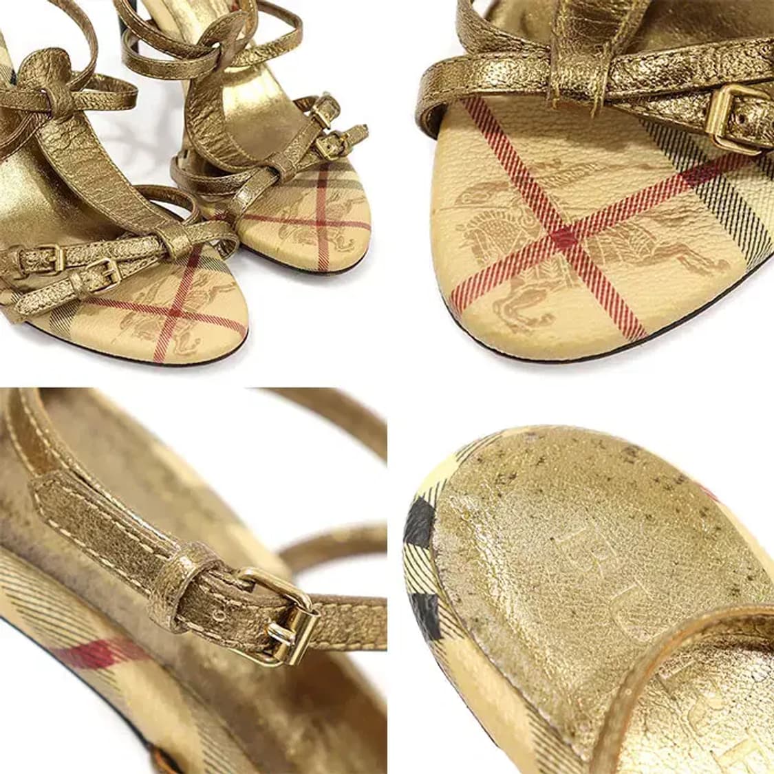 버버리 헤이마켓 체크 스트랩 힐 여성 샌들 CO65055BU 상품이미지6