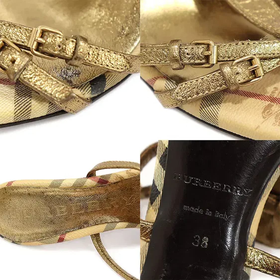 버버리 헤이마켓 체크 스트랩 힐 여성 샌들 CO65055BU 상품이미지7