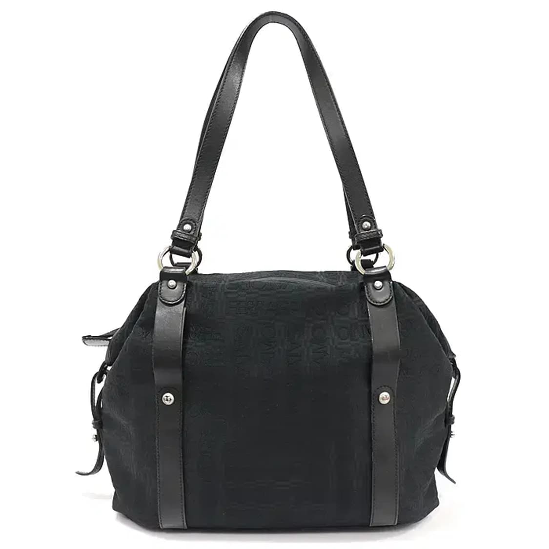 페라가모 21 A345 블랙 로고 패턴 자가드 은장 숄더백 17151FE 상품이미지1