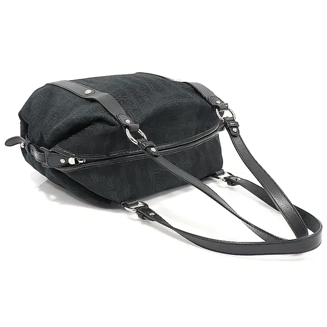 페라가모 21 A345 블랙 로고 패턴 자가드 은장 숄더백 17151FE 상품이미지3