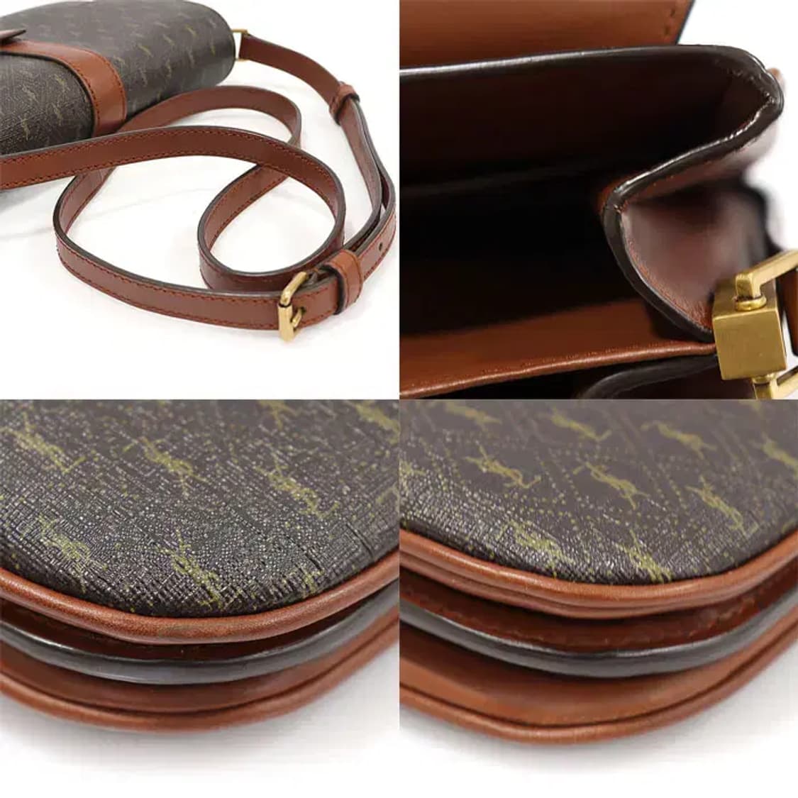 생로랑 568604 모노그램 브라운 레더 사첼 숄더백 EP04923YSL 상품이미지6