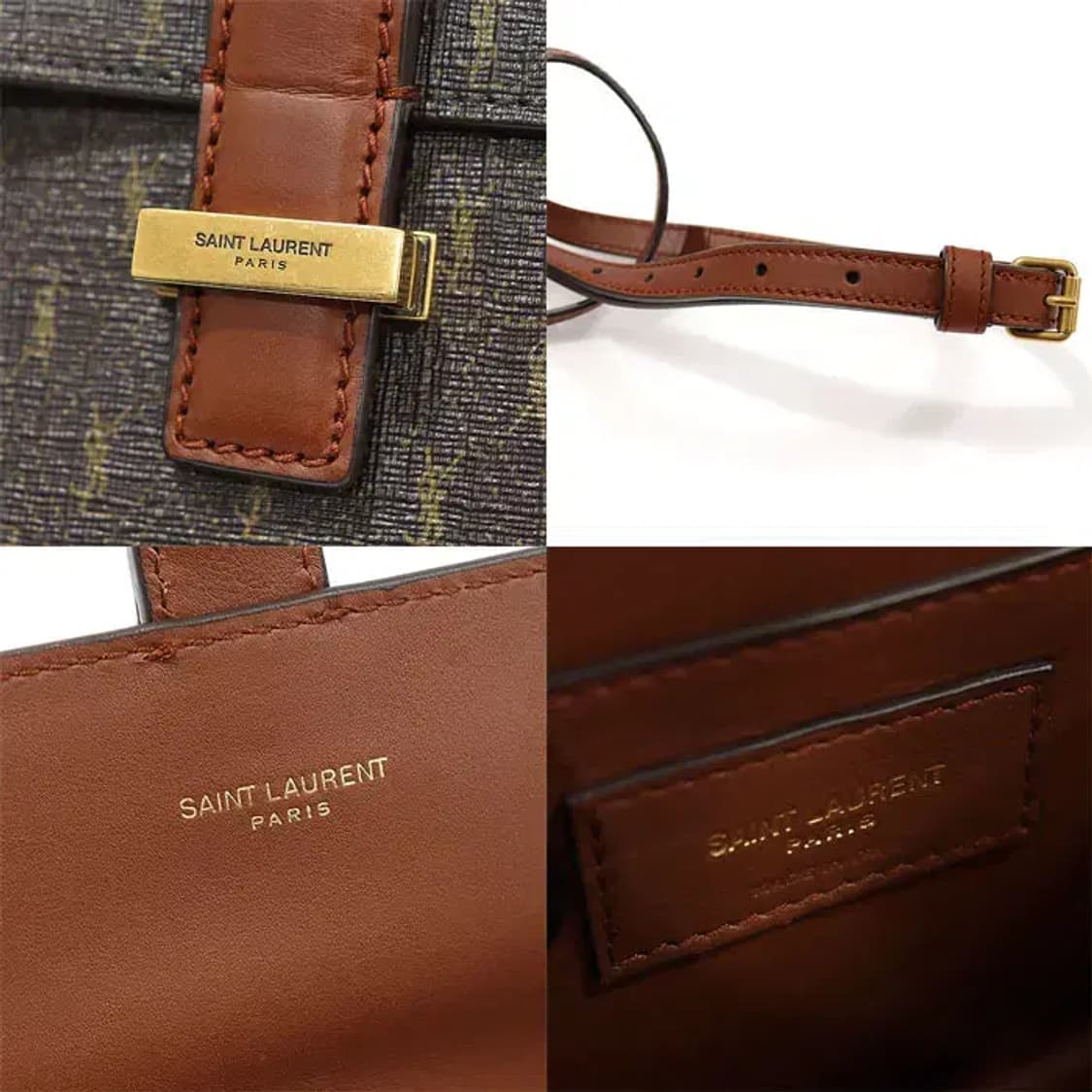 생로랑 568604 모노그램 브라운 레더 사첼 숄더백 EP04923YSL 상품이미지7