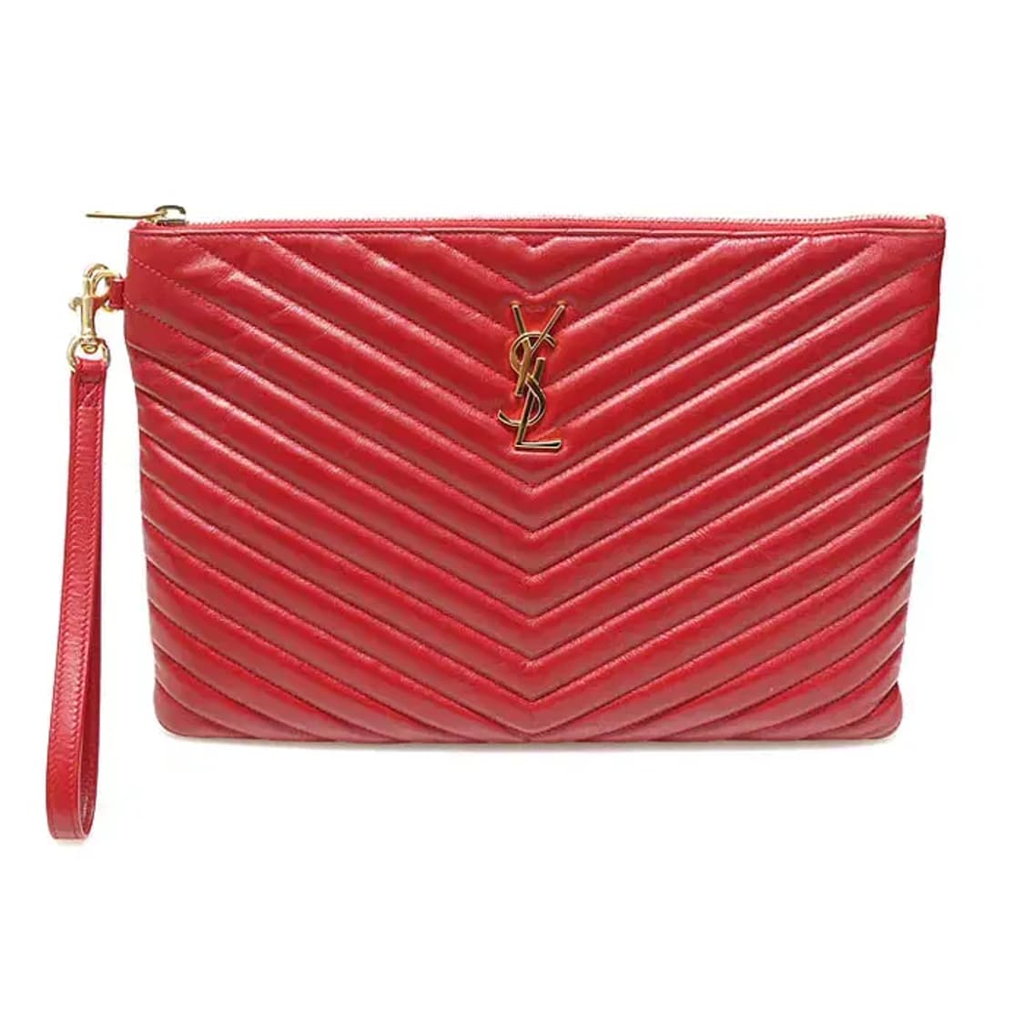 생로랑 559193 레드 마틀라세 뉴미듐 파우치 클러치 89205YSL 상품이미지1