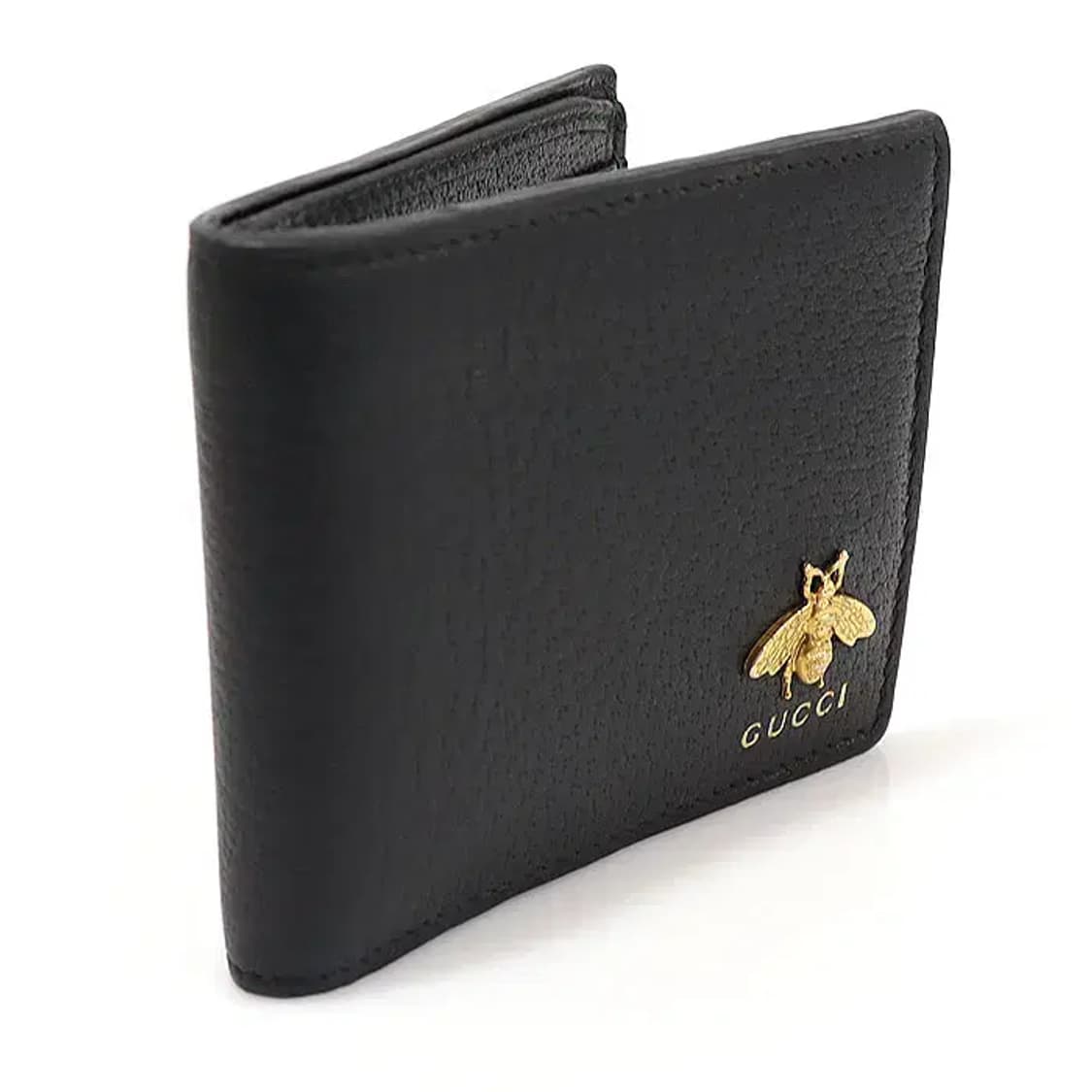 구찌 523664 블랙 레더 메탈 비 애니멀리에 반지갑 EP77145GU 상품이미지3