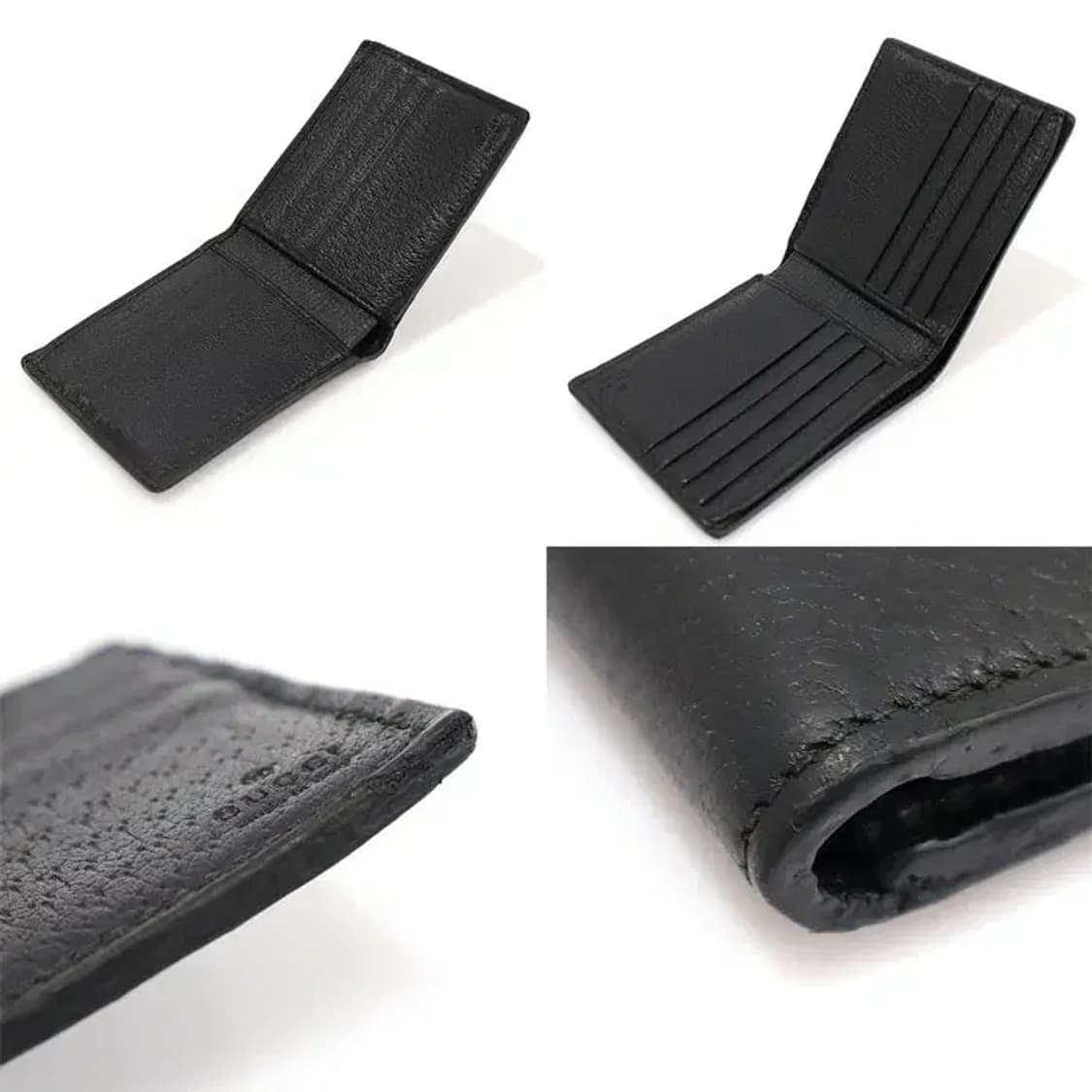 구찌 523664 블랙 레더 메탈 비 애니멀리에 반지갑 EP77145GU 상품이미지6