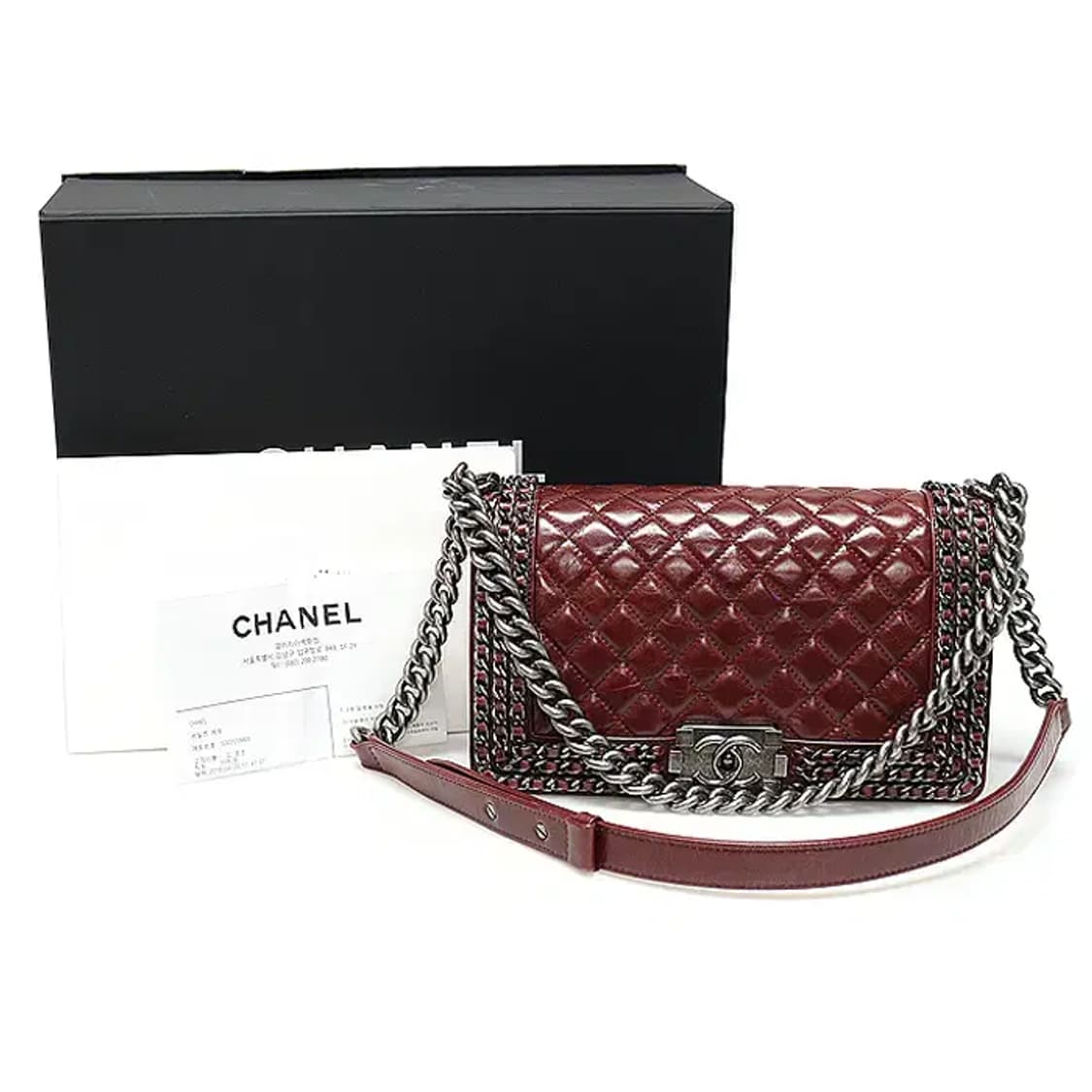 샤넬 A67086 버건디 보이 샤넬 미듐 플랩 숄더백 EP89012CH 상품이미지2