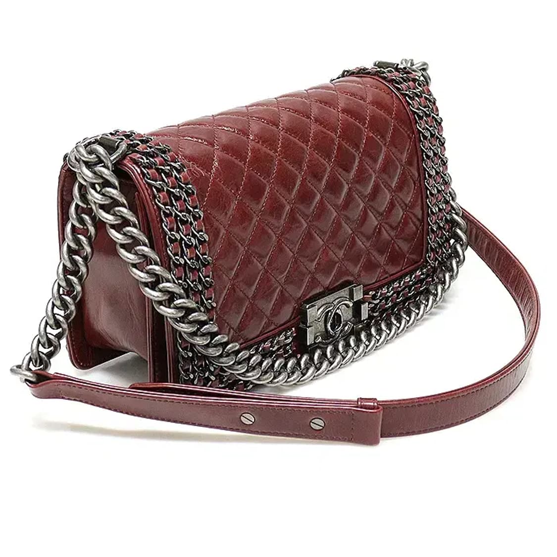 샤넬 A67086 버건디 보이 샤넬 미듐 플랩 숄더백 EP89012CH 상품이미지3