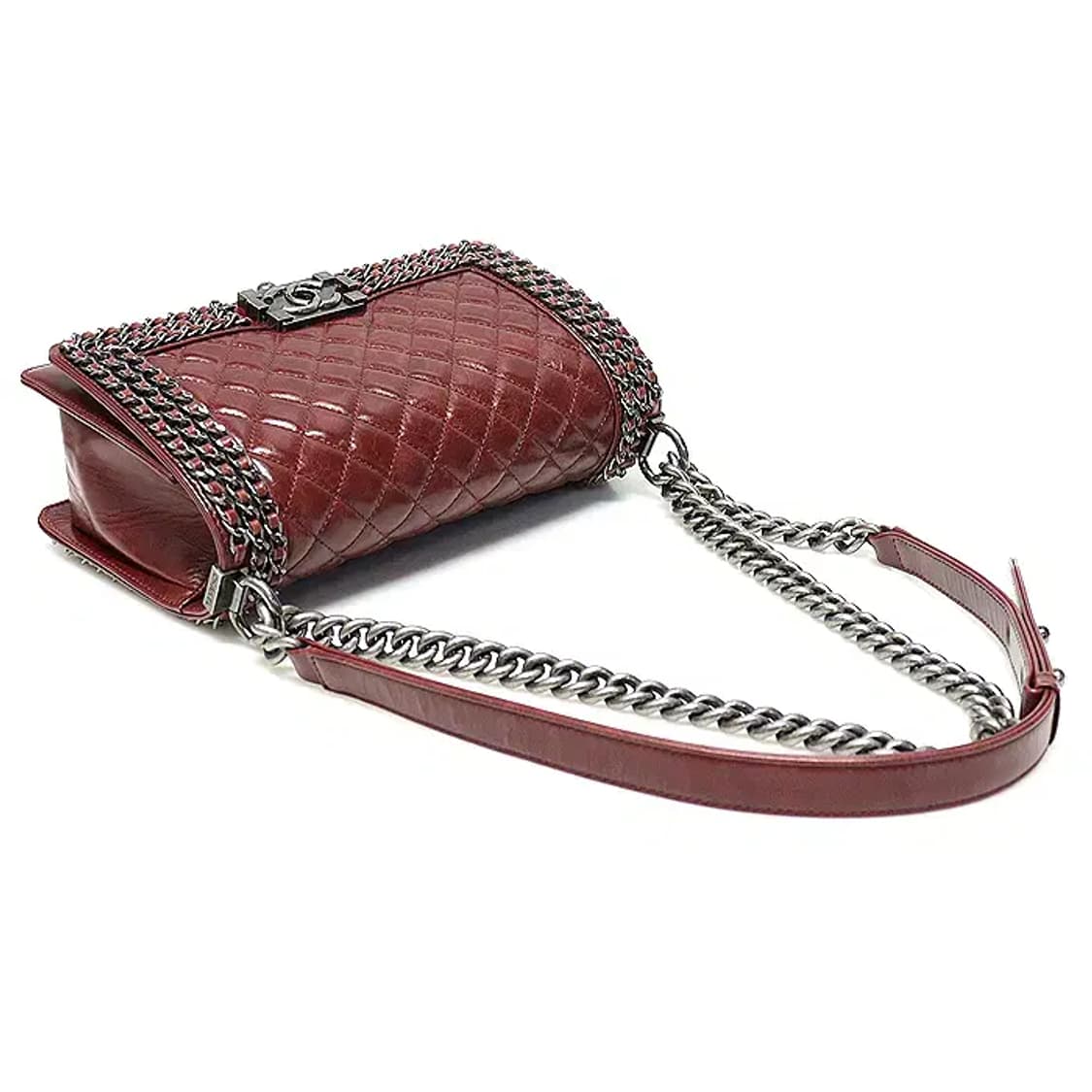 샤넬 A67086 버건디 보이 샤넬 미듐 플랩 숄더백 EP89012CH 상품이미지4