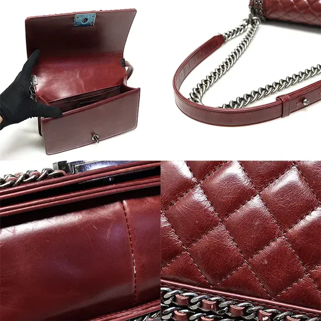 샤넬 A67086 버건디 보이 샤넬 미듐 플랩 숄더백 EP89012CH 상품이미지6