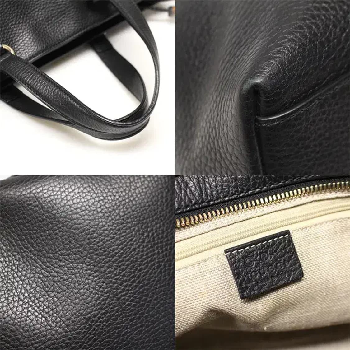 구찌 449642 블랙 레더 금장 뱀부 테슬 2WAY EP63399GU 상품이미지7