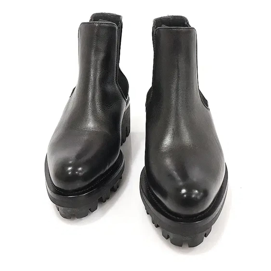 프라다 블랙 브러쉬드 레더 앵클 첼시 여성 부츠 CO26139PR 상품이미지1