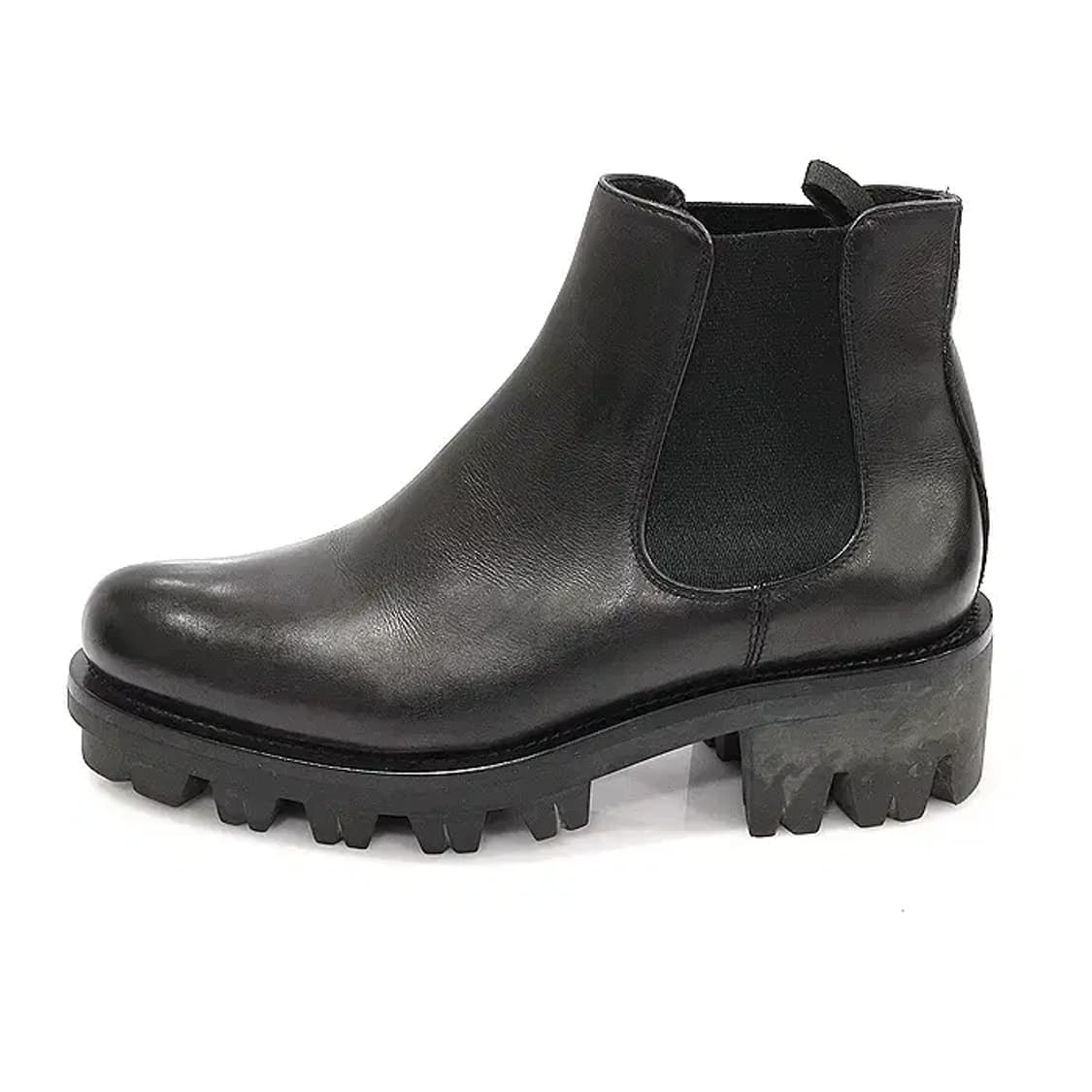 프라다 블랙 브러쉬드 레더 앵클 첼시 여성 부츠 CO26139PR 상품이미지3