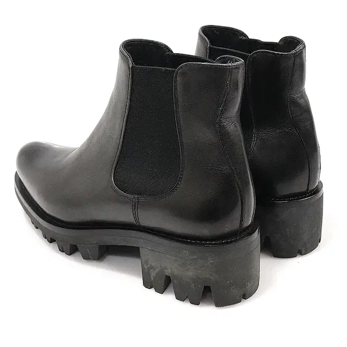 프라다 블랙 브러쉬드 레더 앵클 첼시 여성 부츠 CO26139PR 상품이미지4